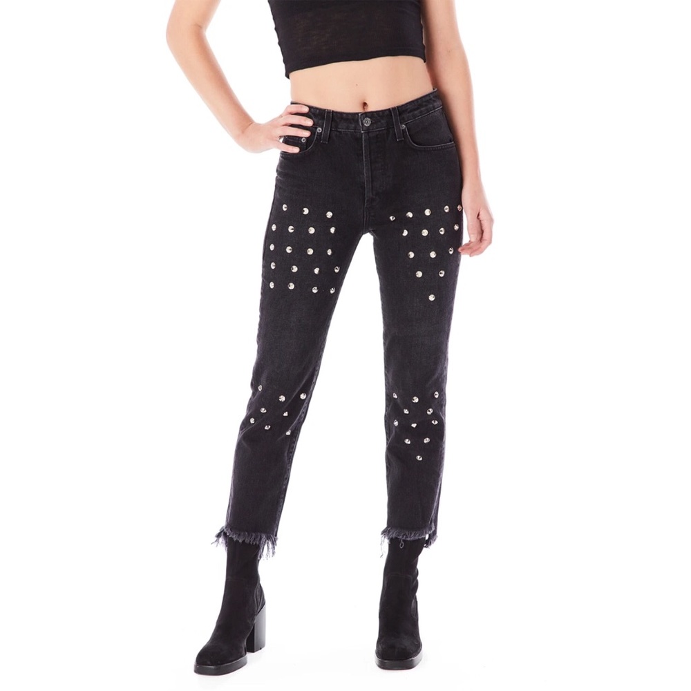 LF x CARMAR | Emelia Sturgis Studded Raw Hem Jeans